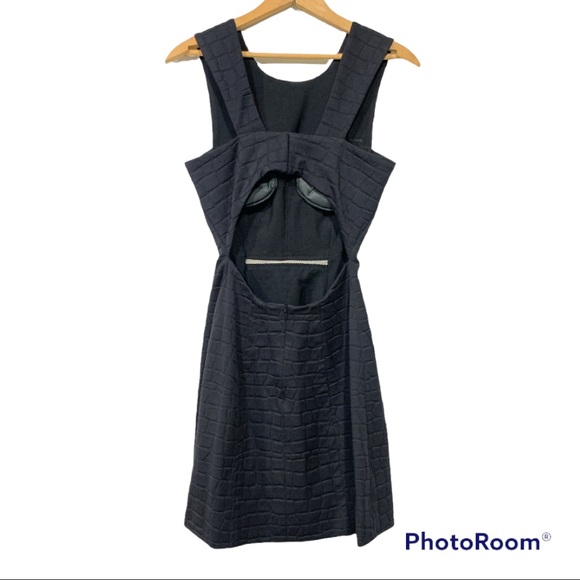 Yigal Azrouel Black Python Print Stretch Cut Out Dress Sz 0 - Picture 9 of 10